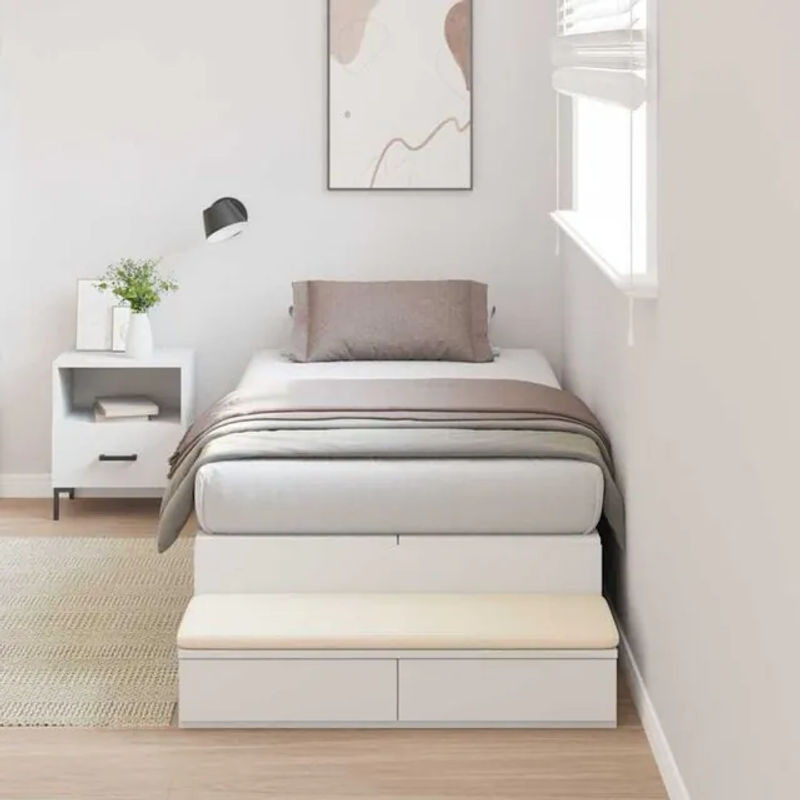 Modernes Funktionsbett mit Stauraum von Vidaxl in Weiß, B/T: 100 x 200 cm - Bild 1