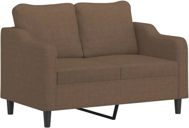 vidaXL 2-Sitzer-Sofa Modern Braun mit Stoffbezug und Metallrahmen B: 138 cm, H: 80 cm, T: 77 cm - Bild 1
