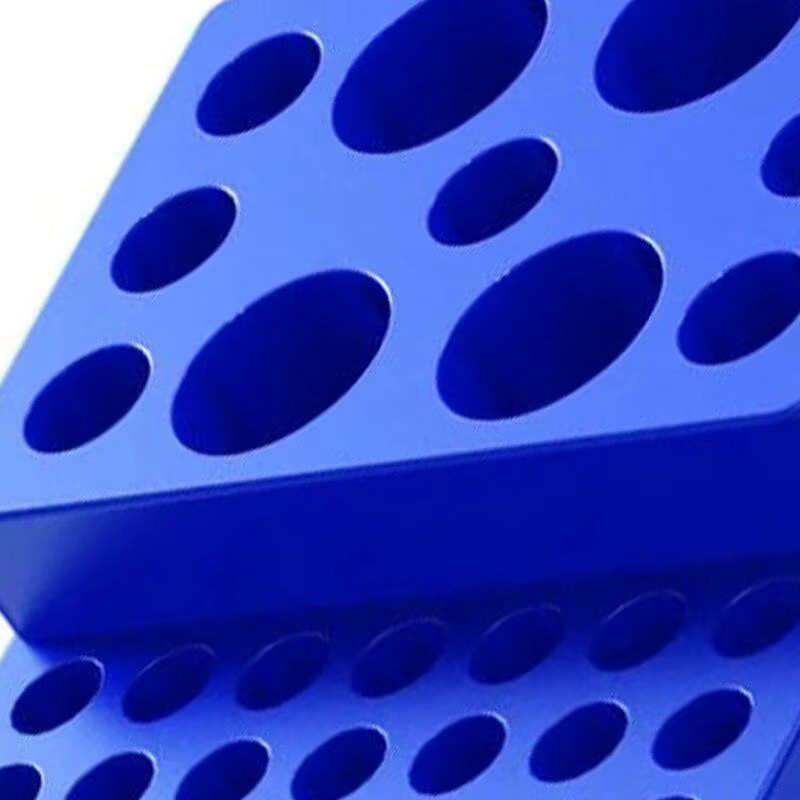 Multifunktionales Zentrifugenröhrchenregal aus Kunststoff für 0,2 ml bis 50 ml Reagenzgläser in Blau - Bild 2