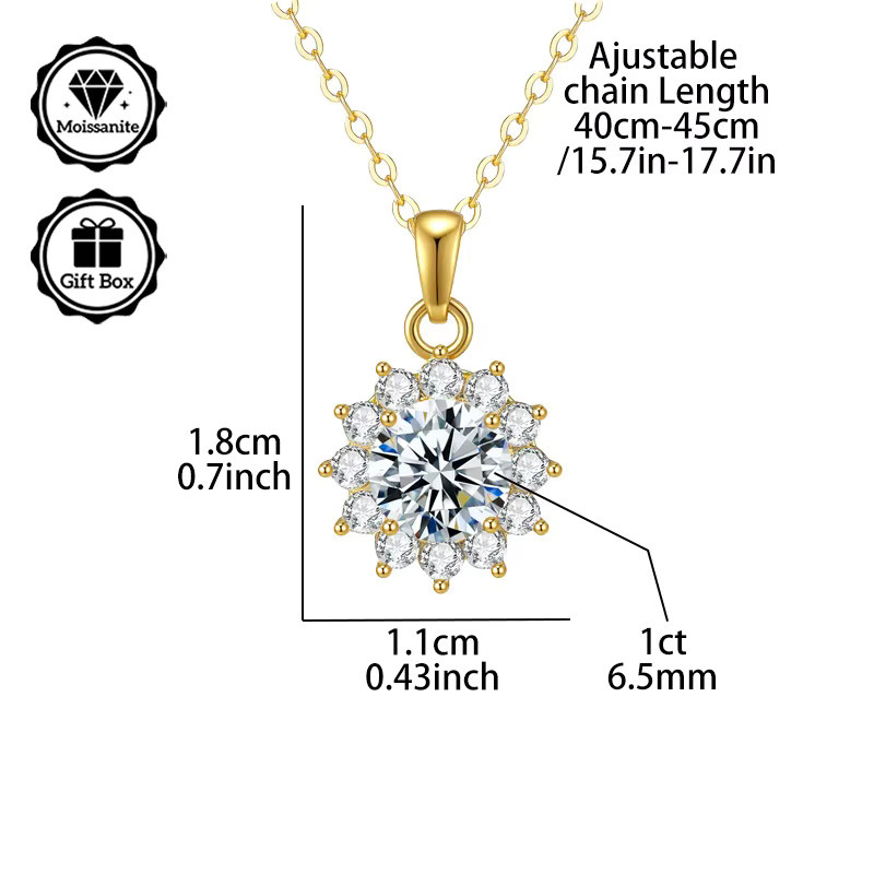 LAMVOICE Halskette, Moissanit, Gold, Damen - Bild 2