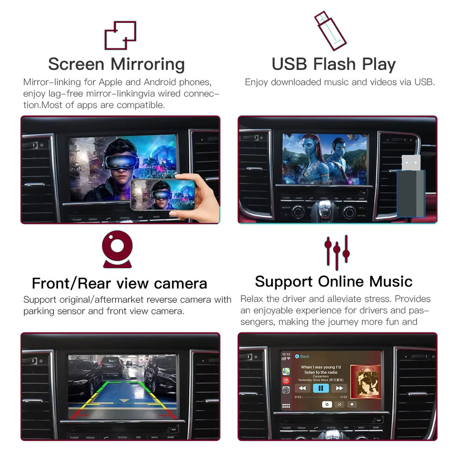 CARABC Drahtloses CarPlay und Android Auto Interface für Porsche PCM3.1 und PCM4.0 in Schwarz mit Wi-Fi und Bluetooth - Bild 3