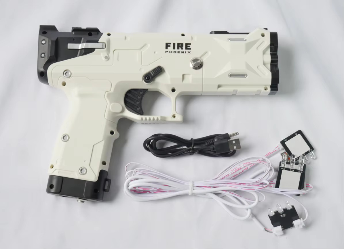 GUN4IR 2er Set Kabellose Elektromagnetische Lichtpistolen mit Rückstoßfunktion in Weiß für PC-Shooter und Simulationen - Bild 2