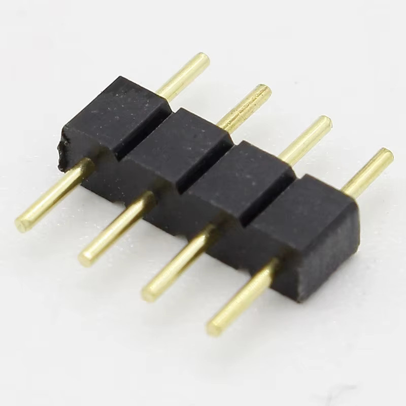 ELECAPITAL 10er Set RGB 4-Pin Stecker Adapter Doppel-Nadel-Typ Männlich in Schwarz für RGB 5050 3528 LED Streifen - Bild 2