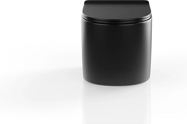 Vente-unique Hänge-WC aus Keramik in Schwarz, Breite: 36 cm - Bild 1