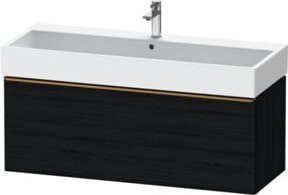 Duravit Waschtischunterschrank D-Neo wandhängend in Schwarz Matt mit 1 Auszug, Breite: 118,4 cm, Tiefe: 44,2 cm - Bild 1