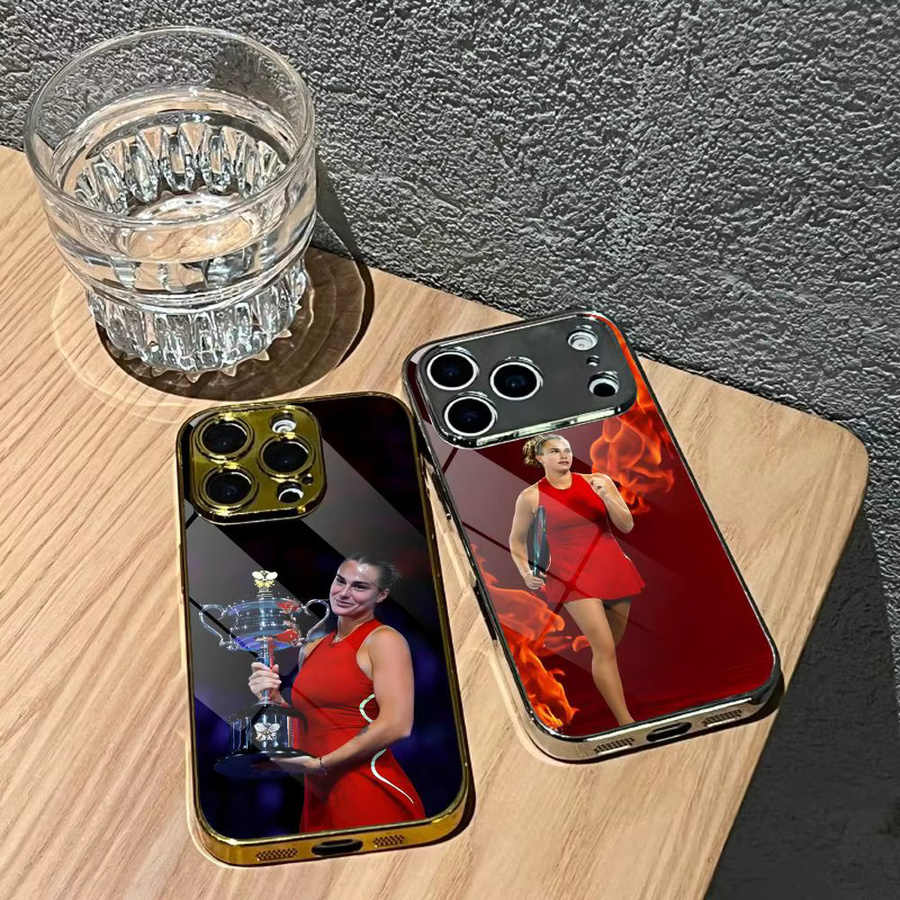 Sport Aryna Sabalenka Handyhülle für iPhone 17 16 15 14 13 12 Pro Max Plus mit galvanisiertem Metallrahmen und stoßfestem Schutz - Bild 2