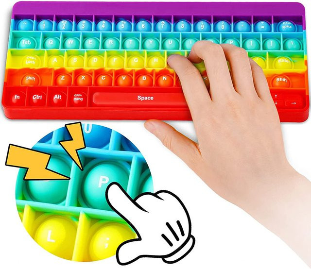 Preschool Rainbow Regenbogen sensorische Zappeln Spielzeug Tastatur, Bunt / Mehrfarbig, Silikon - Bild 1