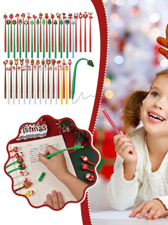 Weihnachtliche Schreibstifte mit festlichem Motiv in verschiedenen Designs für Schule und Büro, Mehrfarbig - Bild 6