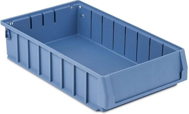 PROREGAL Sichtlagerkasten Regalkasten 400 BN mit Etikett und Schutzhaube, Blau, H x B x T: 9 x 23,4 x 40 cm, 6 Liter - Bild 1