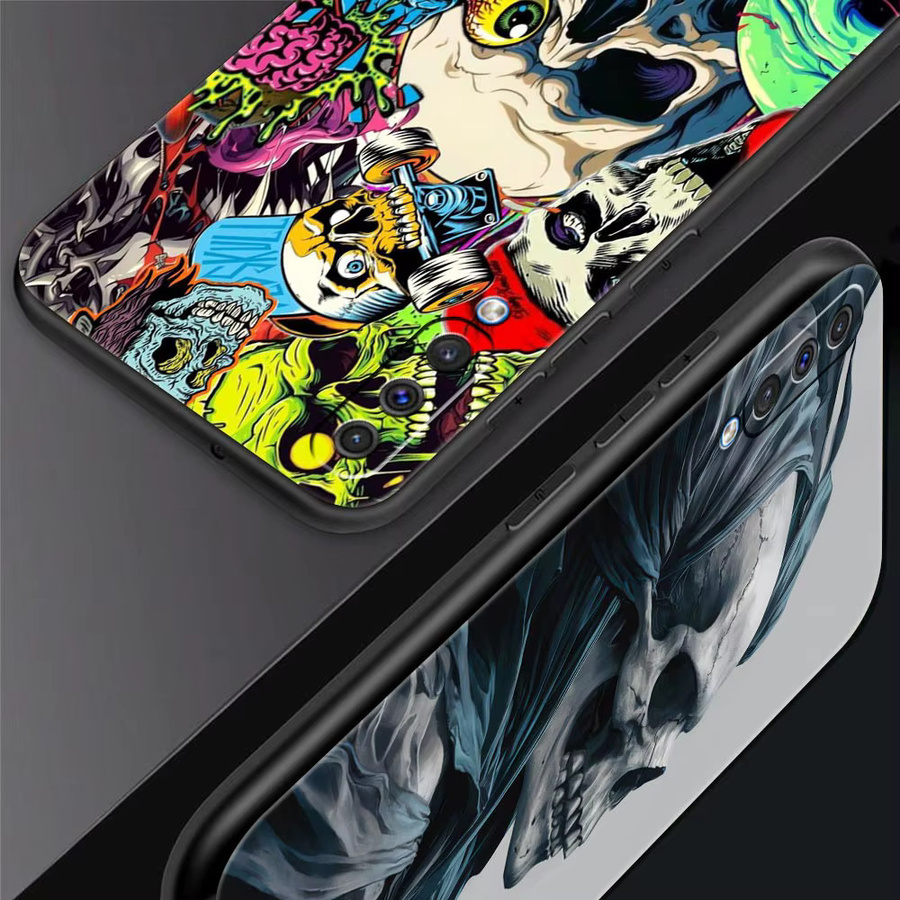 Skeleton Schädel Handyhülle aus weichem TPU für Samsung Galaxy A56 A36 A26 A16 A34 A24 A42 A22 A20 A12 A40 A30 A10 5G - Bild 2