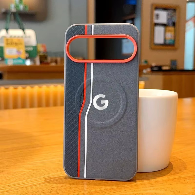Stoßfeste Schutzhülle mit Spleißen-Streifen-Textur für Google Pixel 10 Pro und Google Pixel 10 Pro XL, Magnetische Ladung und Metalltaste, Farbe: Schwarz - Bild 3