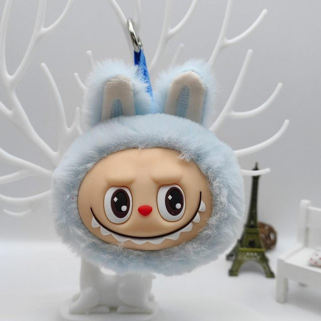 CozyNest Home Labubu Vinyl-Plüsch-Schlüsselanhänger Mädchen blau - Bild 1