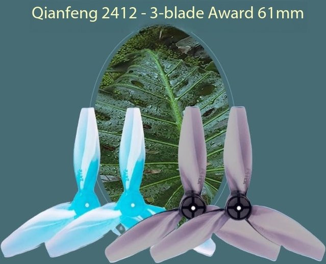 Gemfan 2412-3 61 mm 3-Blatt-PC-Propeller, 4 Paar, 4CW + 4CCW, Kunststoff - Bild 1