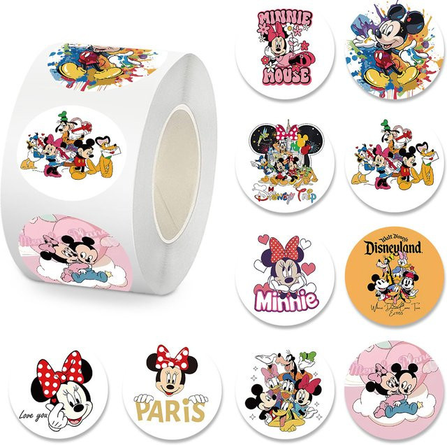Disney Mickey Mouse Minnie Donald Duck Cartoon Siegelaufkleber, 500 Stück - Bild 1