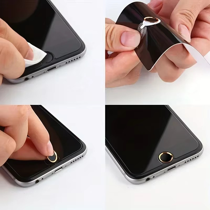 2 Stück Ultra Slim Metall Home Button Aufkleber für iPhone 7 7Plus 6 6S 6Plus 5 5S 5C SE, 0,5mm, Schwarz - Bild 2