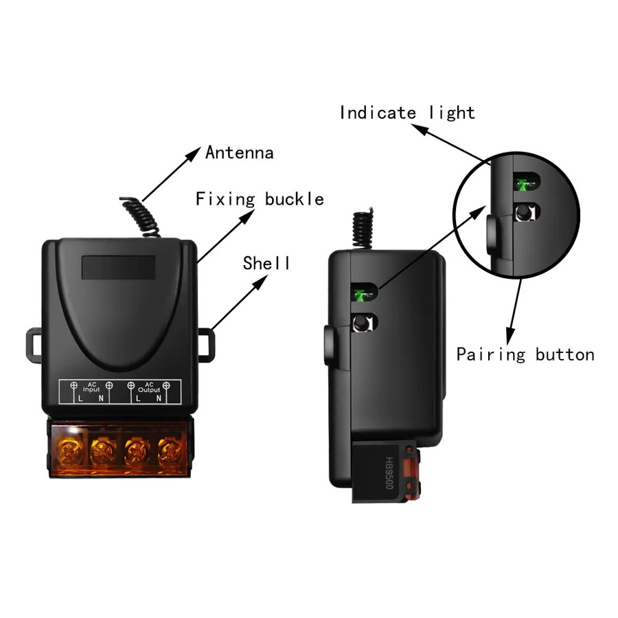 Szaoju RF-Sender Mini-Punktschalter mit 1CH Relais-Empfängermodul DC 12V 433MHz Universeller drahtloser Fernbedienungsschalter mit Wi-Fi - Bild 4