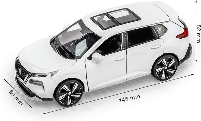 Fourall- Model Cars Nissan X-Trail SUV Miniatur, Spielzeugauto, 1:32, weiß, mit Sound & Licht, Türen zu öffnen - Bild 1