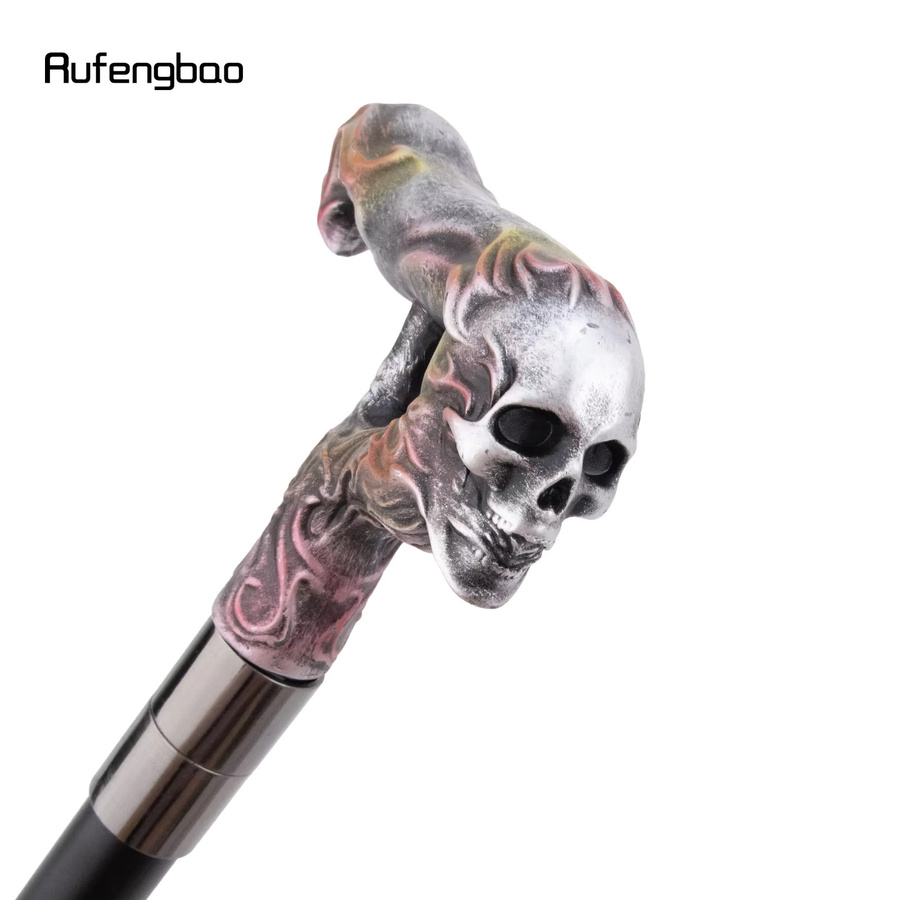 Rufengbao Dekorativer Gentleman-Stock mit Totenkopf-Design in Silber, Höhe: 96 cm - Bild 2