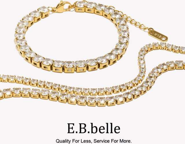 E.B.belle Kettenarmband, 18 Karat vergoldet, Zirkon, Damen - Bild 1