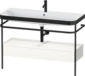 Duravit Möbelwaschtisch-Kombi Happy D.2 Plus in Weiß mit Keramikwaschbecken, 1 Ladenschrank und 1 Handtuchhalter, B/T: 117,5 x 49 cm - Bild 1