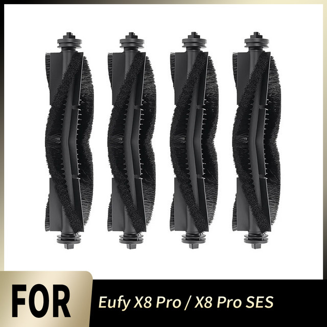 WINDNINJA Ersatz-Rollenbürste für Eufy X8 Pro und X8 Pro SES Roboterstaubsauger, waschbare Gummibürstenrolle in Schwarz - Bild 1