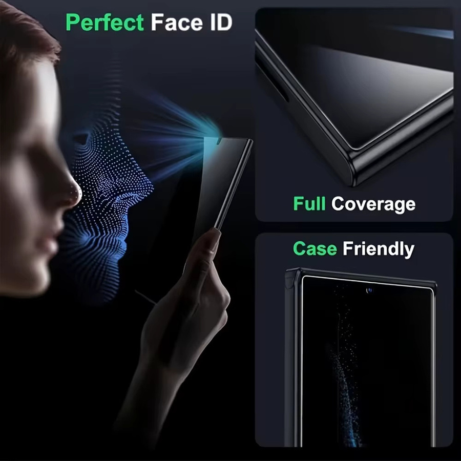 NNBILI 3-teiliges Panzerglas-Set für Samsung Galaxy S26 Ultra und S26-Serie mit Fingerabdruck-Entsperrung und Datenschutzschutz - Bild 2