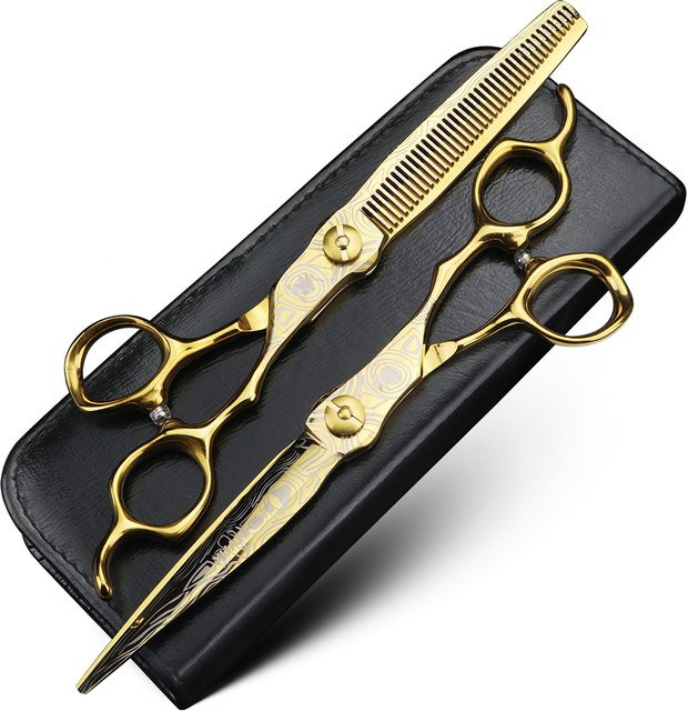 XUANFENG Schneid- und Effilierschere, 7-Zoll, Gold, Unisex - Bild 1