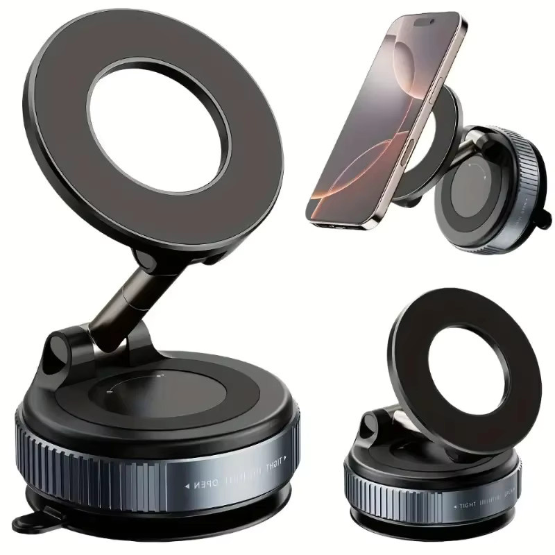 BULIAN Magnetischer Autotelefonhalter, multifunktional und faltbar, Farbe: Schwarz - Bild 6