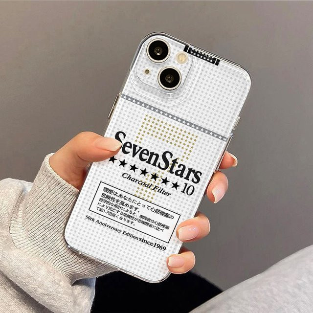 Potdemiel Handyhülle mit Sieben Sterne Design für iPhone 16 15 14 13 12 11 Pro Max Plus X XR XS transparent mit weicher TPU-Rückseite - Bild 1
