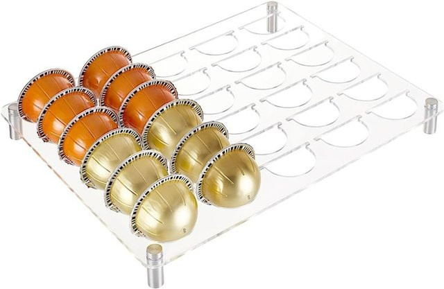 Transparenter Kaffeepads-Halter aus Acryl als Schubladen-Einsatz für 30 Kaffeekapseln - Bild 1