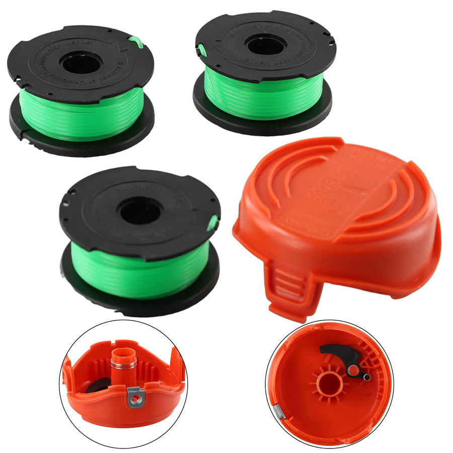 3er-Set Trimmer Spulen mit Spulenkappen für Garten Rasenmäher GL7033 GL8033 GL9035 von DAZZLEEX in Multicolour - Bild 2