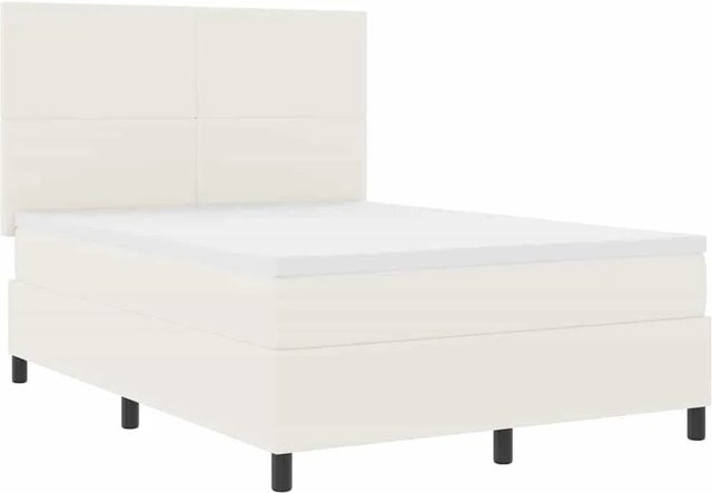 vidaXL LED Boxspringbett in Creme und Weiß mit Cordstoff, B/T/H: 160 x 200 x 63,51 cm - Bild 1