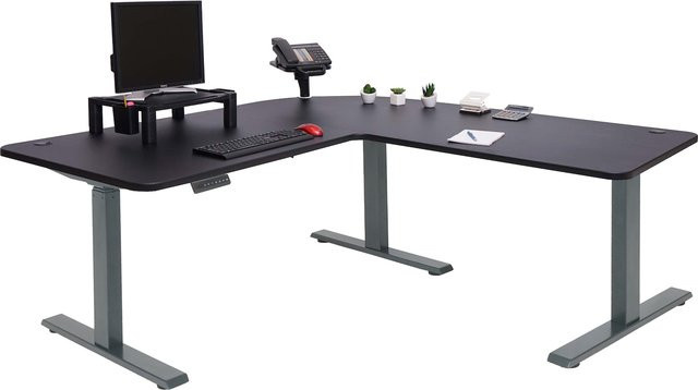 Elektrisch höhenverstellbarer Eck-Schreibtisch MCW-D40 in Schwarz und Anthrazit-Grau, B/T: 178 x 178 cm - Bild 1