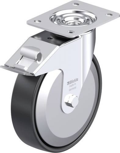 Blickle Stahlblech-Lenkrolle LE-PP 200K-FI-EL-FA in Silber, Rad-Durchmesser: 200 mm, Tragfähigkeit: 300 kg - Bild 1