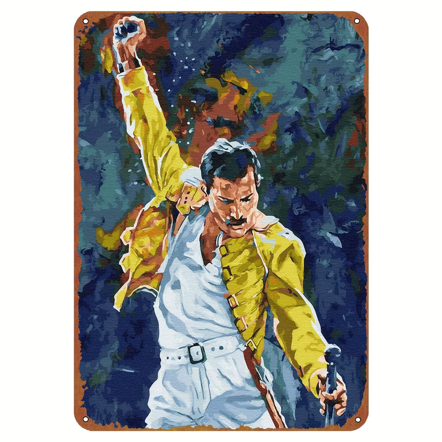 MERCURY Retro-Metallblechschild Freddie Wandkunst Vintage-Musikdekoration B: 20,3 cm, H: 30,5 cm - Bild 3