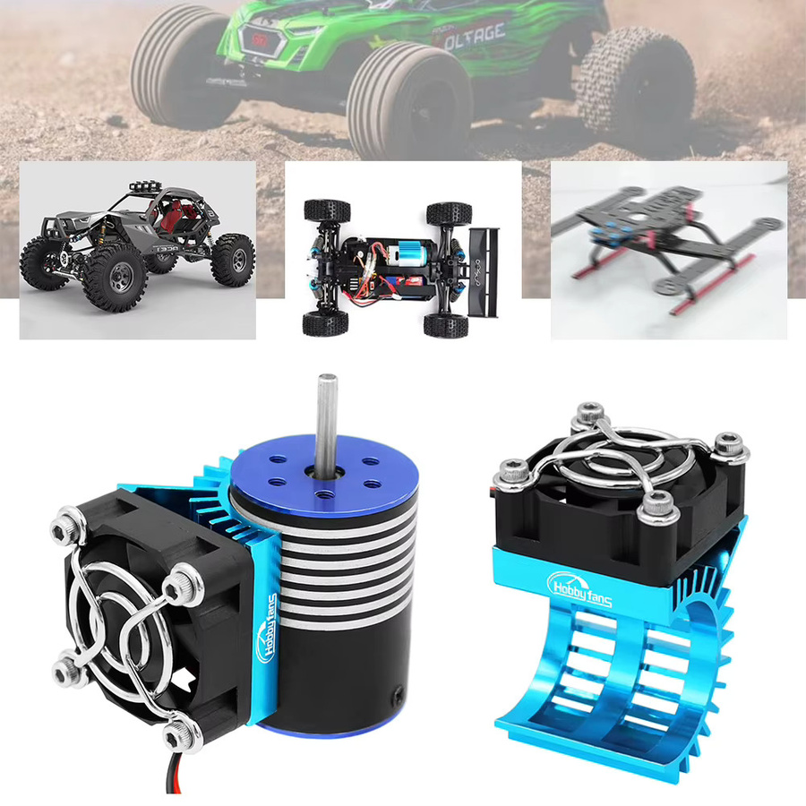 ANENG Motor Kühler Zubehör, mit Lüfter Elektromotor Kühlkörper, Metall, Blau - Bild 3