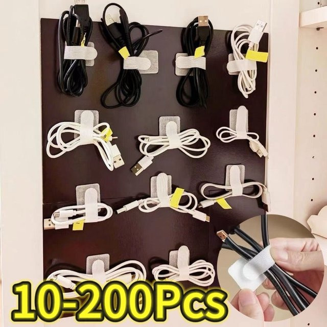 Selbstklebende Kabel-Organizer aus Kunststoff in Weiß für deinen Schreibtisch - Bild 1
