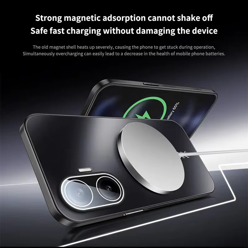 Magnetische Hard Shell Schutzhülle für POCO F7 und Redmi Turbo 4 Pro, Matte AG Oberfläche, Stoßfestes Business Cover, Schwarz - Bild 3
