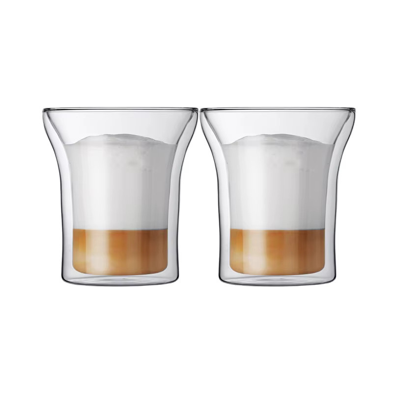 YWDL Doppelwandige Glasbecher aus Borosilikatglas, transparente Frühstückstassen für Kaffee und Tee - Bild 5