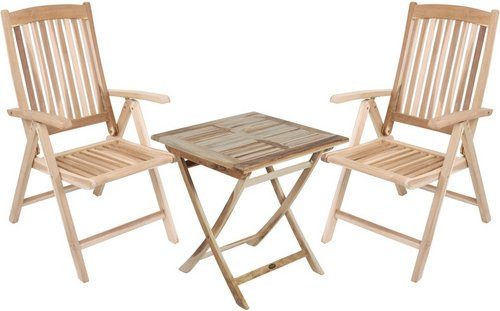 GARDEN PLEASURE Tischgruppe JAVA aus Teakholz in Braun, 3-teilig, B/T/H: 170 x 70 x 75 cm - Bild 1