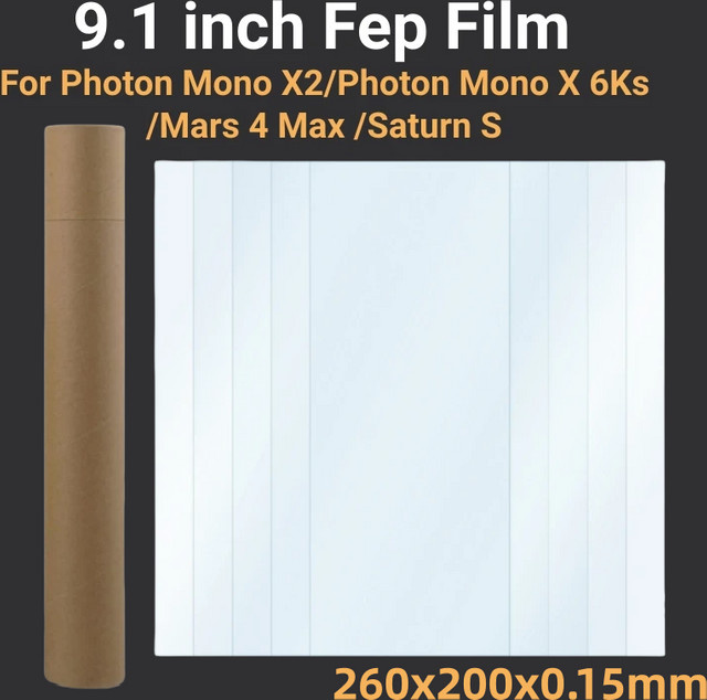 5 Stück VOLFAN FEP Film für 3D-Drucker, transparent, B/T/H: 260 x 200 x 0,15 mm, passend für ANYCUBIC Photon Mono X2 Mono X 6Ks und ELEGOO Mars 4 Max Saturn S - Bild 1