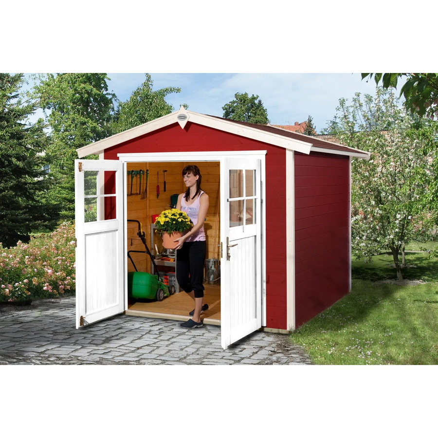 OBI Outdoor Living Holz-Gartenhaus Monza mit Satteldach in Schwedenrot-weiß, B/T/H: 227 x 205 x 210 cm - Bild 2
