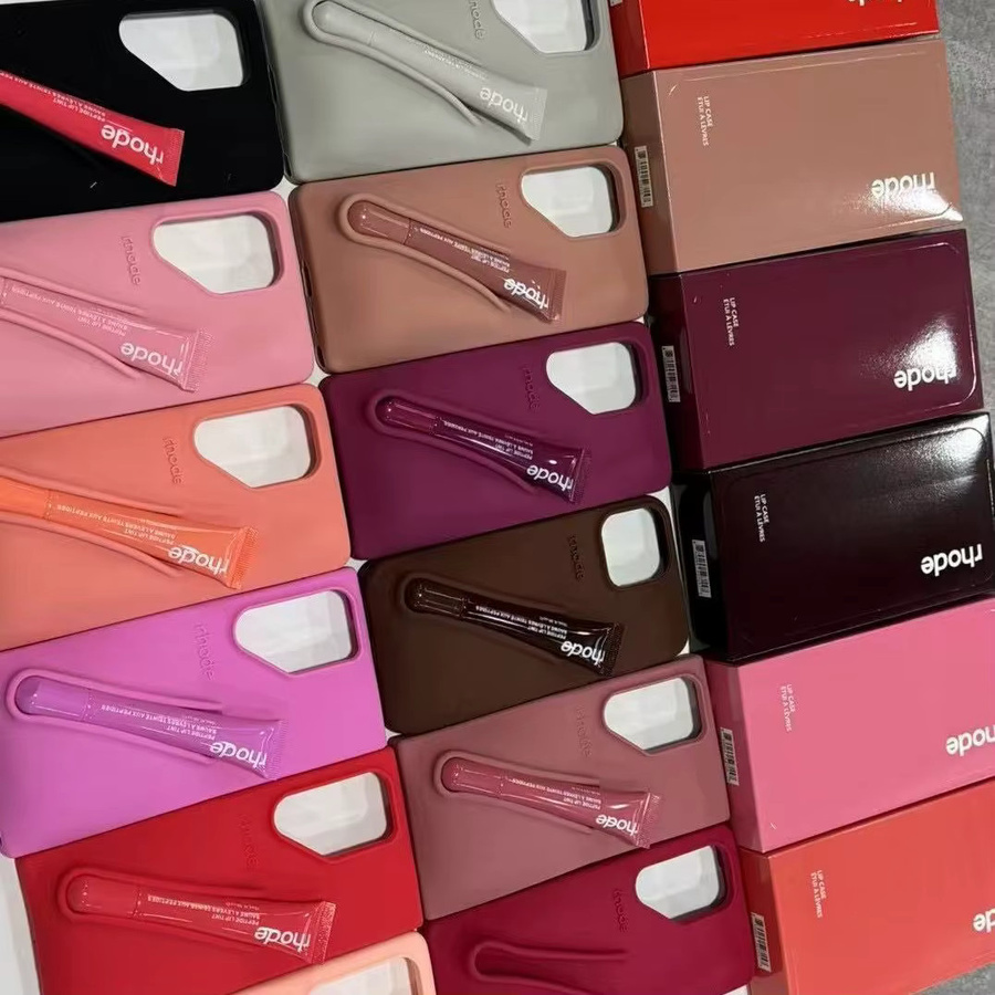 Personalisierbare Silikonhülle für Samsung Galaxy S-Serie mit Lippenstift-Etui und Rhode Lipgloss-Halter in Multicolour von Peach.pit - Bild 3