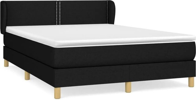 vidaXL Boxspringbett mit Matratze Hybrid-Design in Schwarz, B/T: 140 x 200 cm - Bild 1