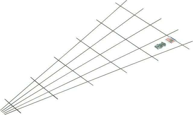 Grünes Fächerspalier aus Metall und Kunststoff für Wände und Fassaden, B: 150 cm, H: 75 cm - Bild 1