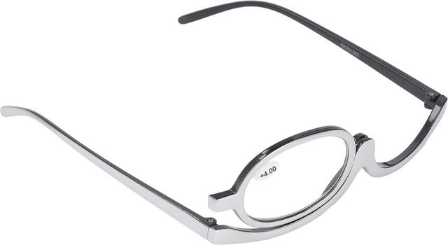 Lesebrille Damen, Vollrand, oval, Metall, silber - Bild 1