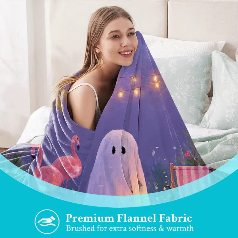 Personalisierte Halloween Decke von SRH mit Hexen und Jack-O'-Lanterns aus Polyester - Bild 2