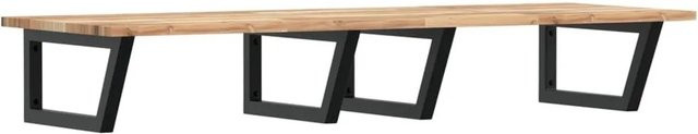 vidaXL Waschbeckenregal zur Wandmontage aus Stahl und Akazienholz in Schwarz und Braun - Bild 1