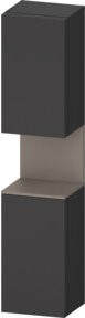 Duravit Hochschrank Qatego mit 2 Türen und Glasfachböden, Farbe Basalt Grau, B/T/H: 40 x 36 x 176 cm - Bild 1