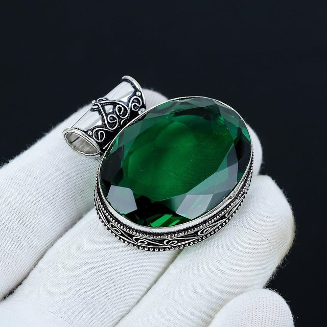 JewelryMart Anhänger, Grüner Turmalin, 925 Silber, Damen - Bild 1